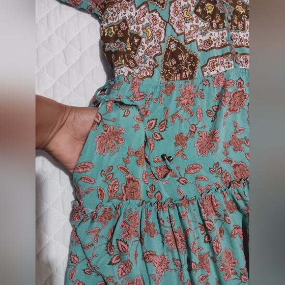 Matilda Jane Midi Dress VNeck Short-Sleeves Pockets adjustable straps at waist - Picture 10 of 12